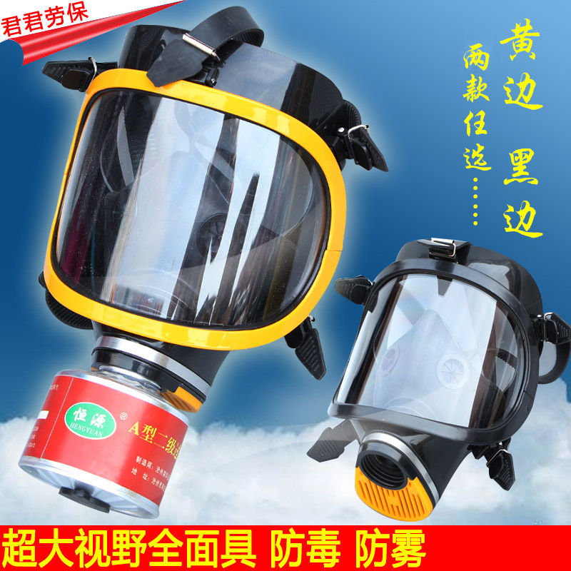 大视野硅胶防毒面具防护氰化物一氧化碳全面罩喷漆化工 防雾
