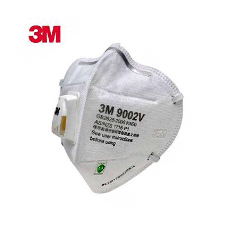 3M 9002V防護(hù)口罩 防霧霾PM2.5防塵 獨(dú)立裝頭帶式帶呼氣閥口罩裝