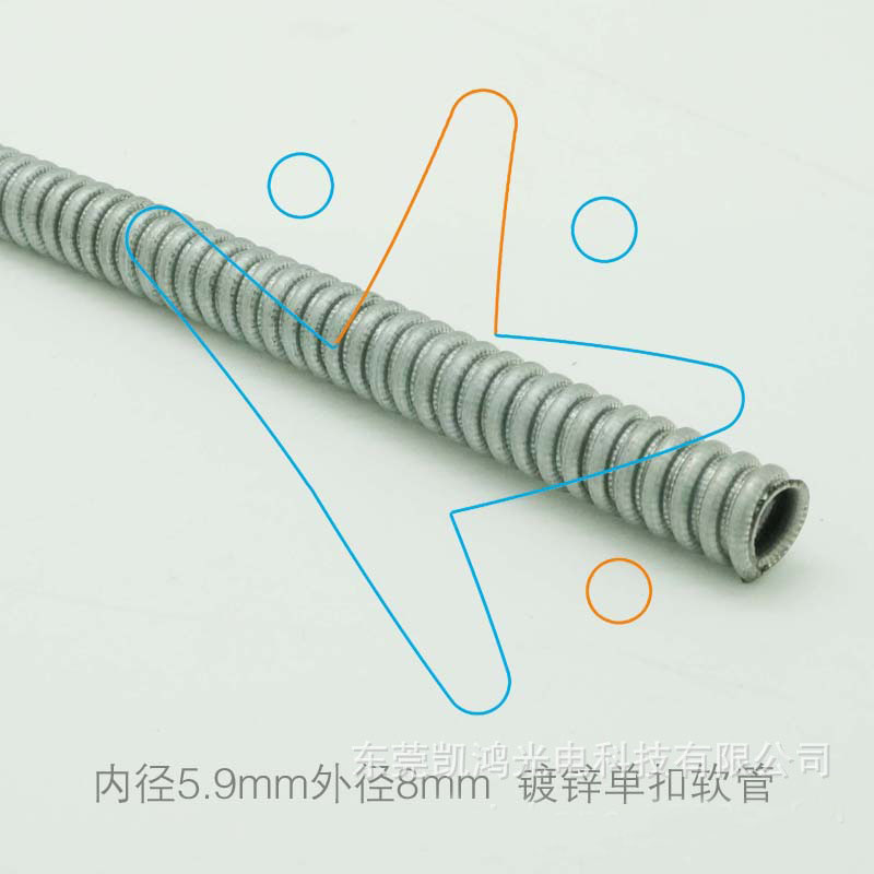 各种宠物电热垫,电热床,电热膜用线材护套软管,外8mm镀锌单扣软管