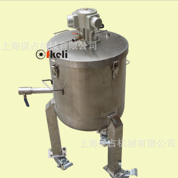 SUS304不锈钢带桶一体式气动搅拌器，可移动，可放料化工不锈钢桶