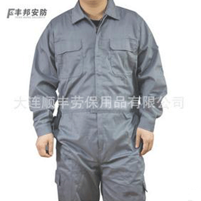 190551棉连体工作服 灰色劳保服 全工艺  厂家直销