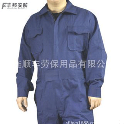 190546防塵耐磨連體服 工作服長(zhǎng)袖勞保服 套裝 廠家直銷