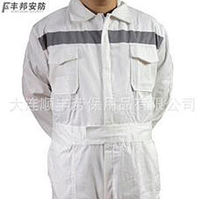 190541蓝白红纯棉连体工作服 男春秋款 厂家直销