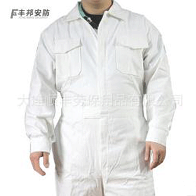 190541高品质汽修加厚纯棉连体工作服 白色棉连体服 厂家直销